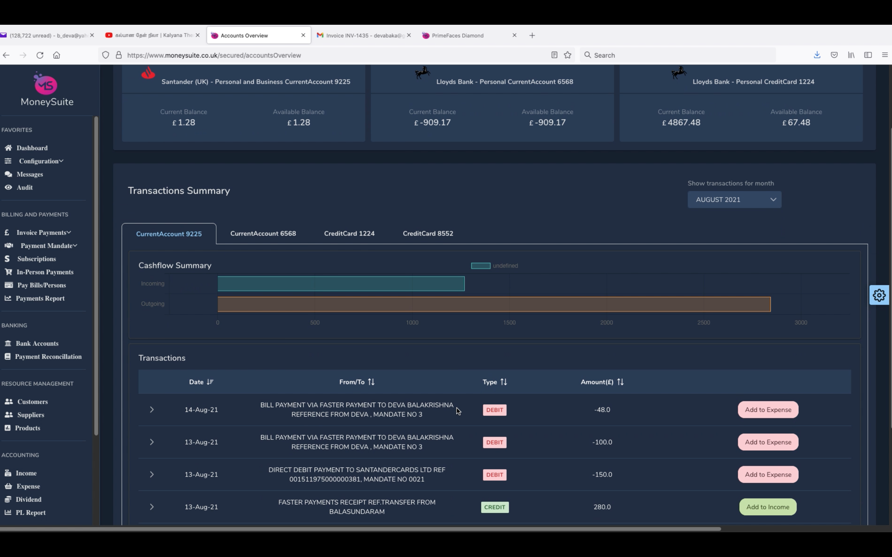 .invoice summary